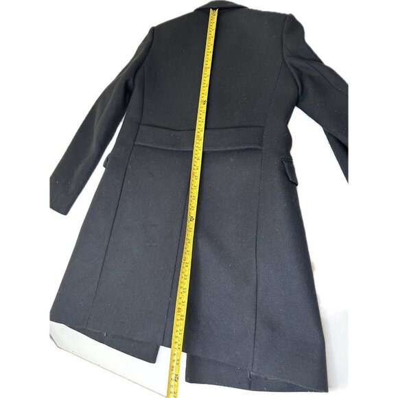 Theory Women’s Black Wool Blend Long Coat Tailored Fit Small - Picture 10 of 10